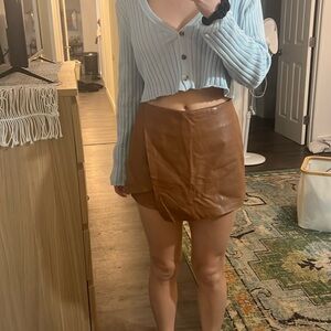 Vici Brown Leather Skort